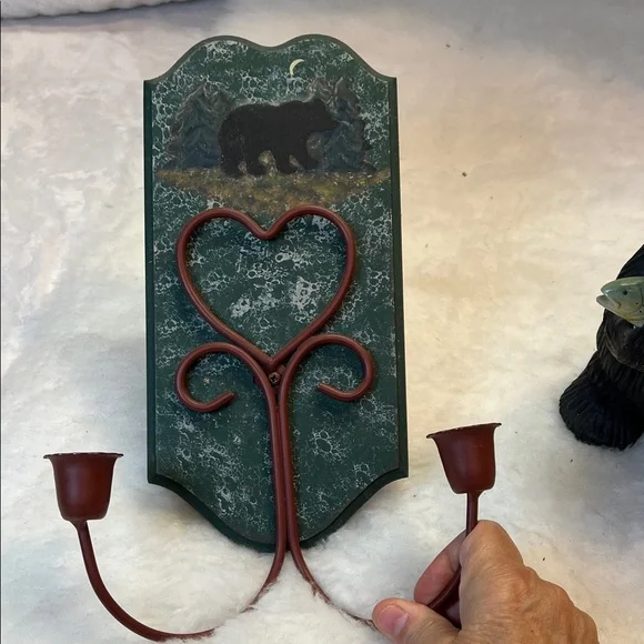 Bear Figurine-Candle Holder Set-Fish Ruler. EUC. - Picture 2 of 4